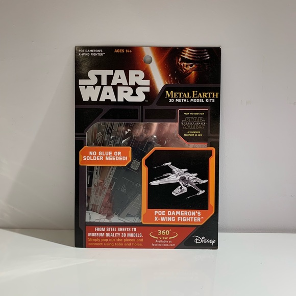 🧩 STAR WARS Poe Dameron’s X-Wing Fighter METAL EARTH 3D Puzzle - Picture 2 of 2